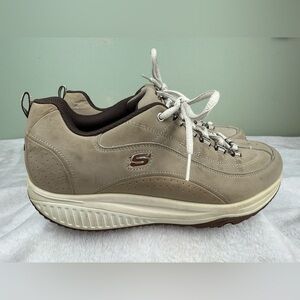 Skechers Shape Ups Tan Beige Walking Toning Shoes Sneakers - Womens Size US 8.5